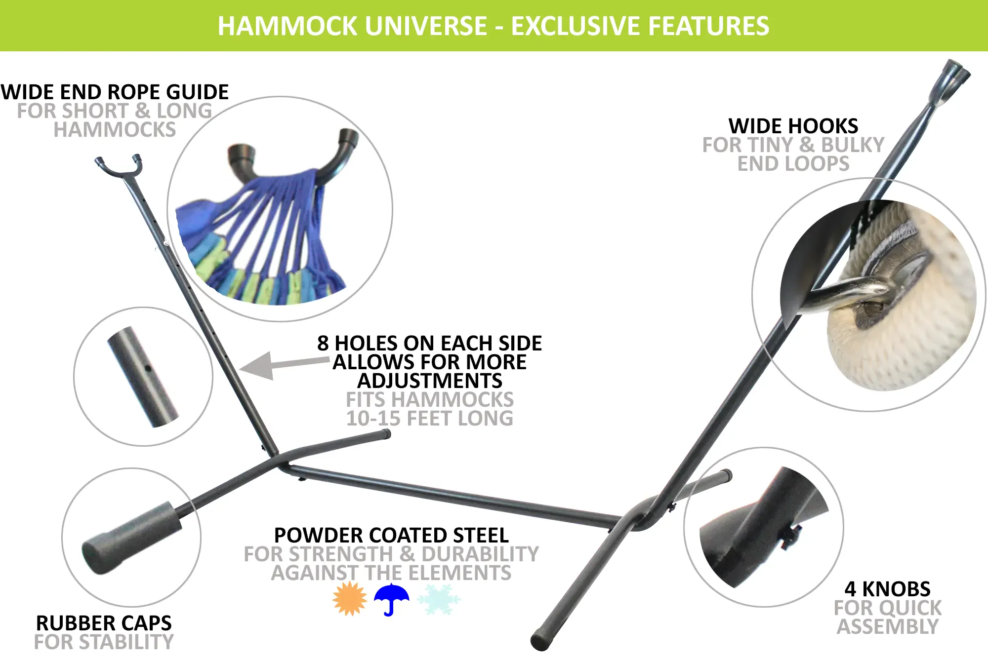 Deluxe Brazilian Double Hammock with Universal Stand - Image 32