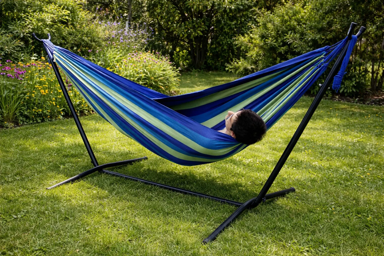 Deluxe Brazilian Double Hammock with Universal Stand - Image 5