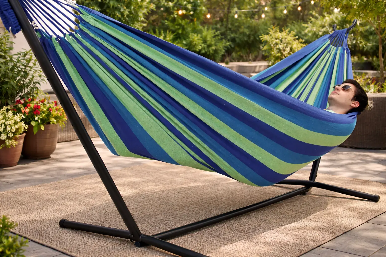 Deluxe Brazilian Double Hammock with Universal Stand - Image 6