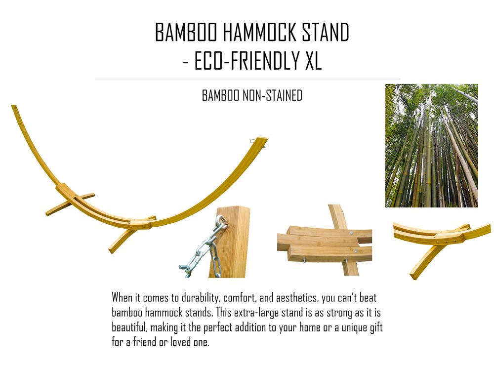 Deluxe Brazilian Style Double Hammock with Bamboo Stand - Image 6