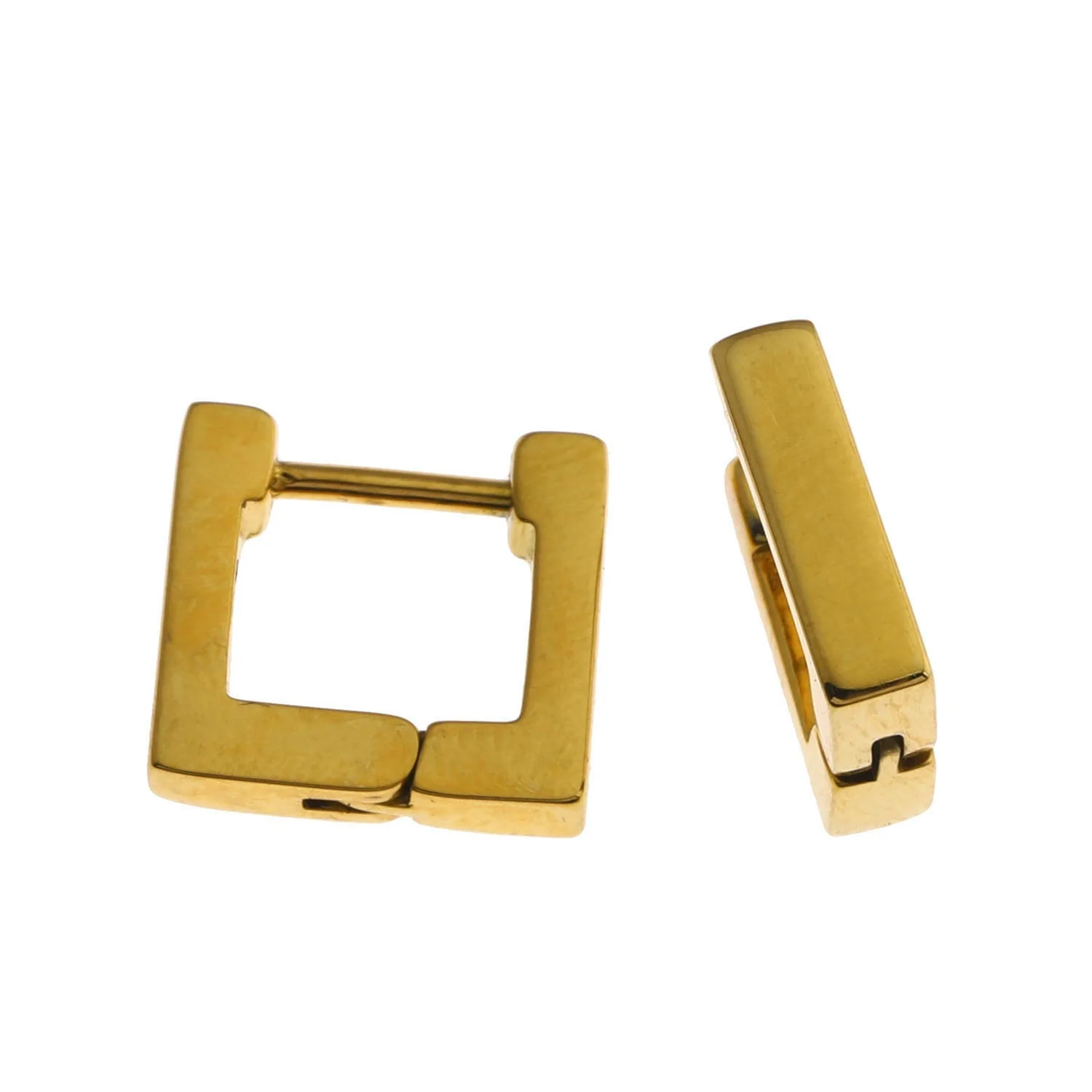 DINAMI Gold: Tiny Squared Shape Hoop Earrings - Image 2