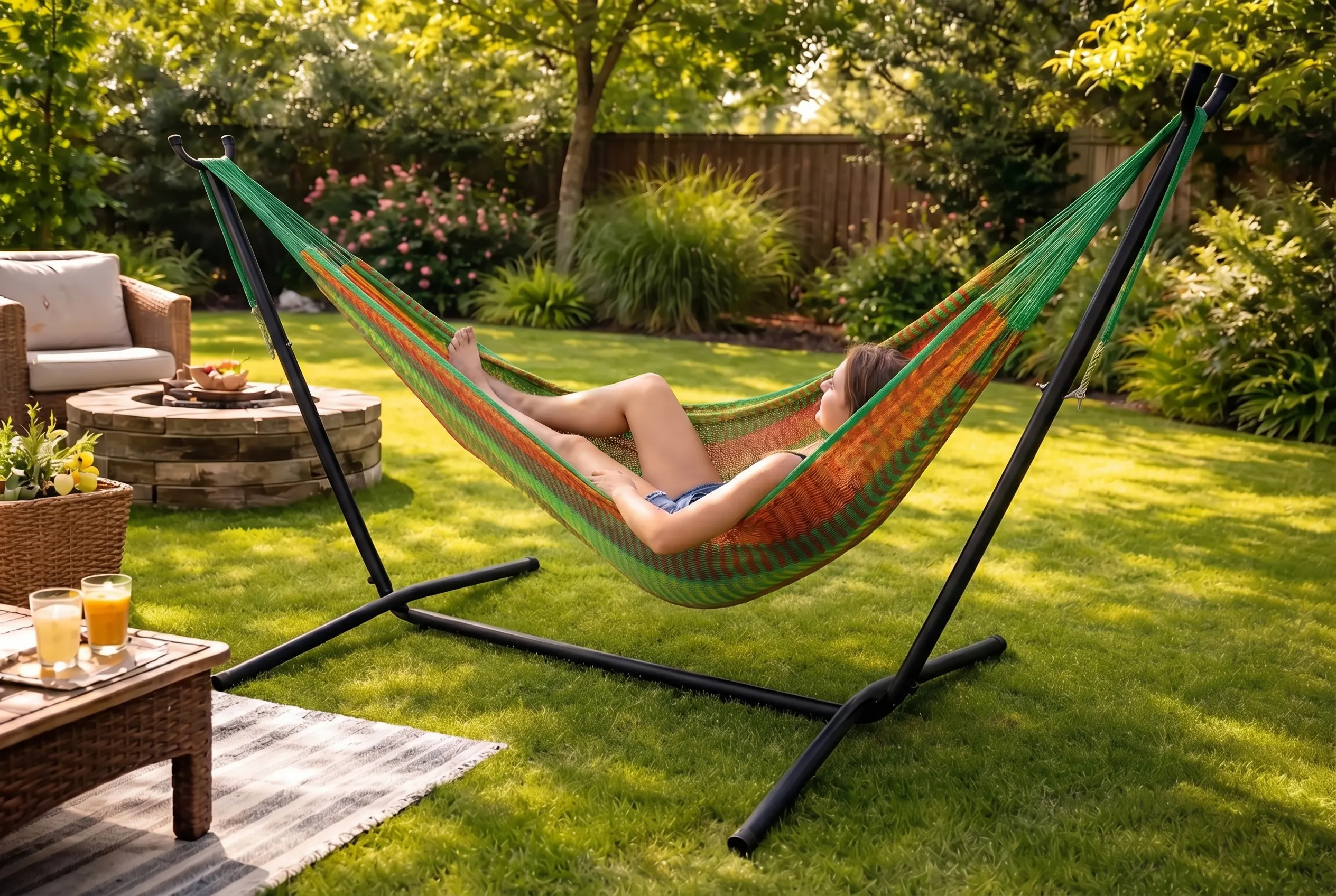 Double Mayan Hammock with Universal Stand - Image 4