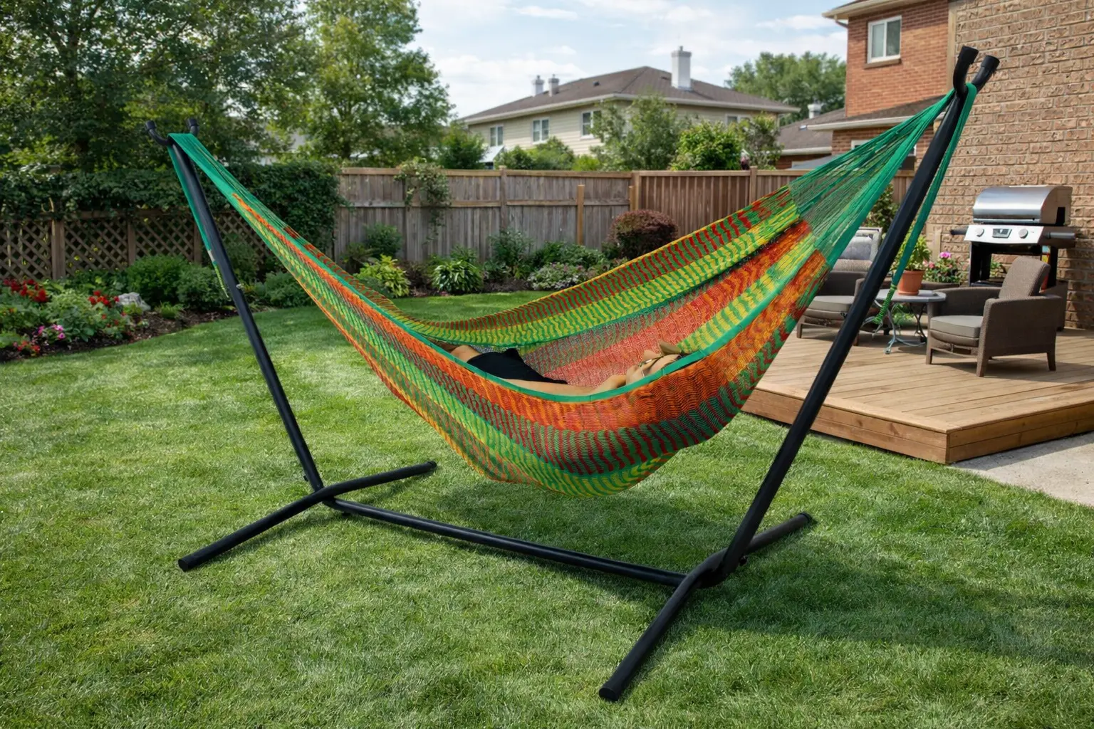 Double Mayan Hammock with Universal Stand - Image 5