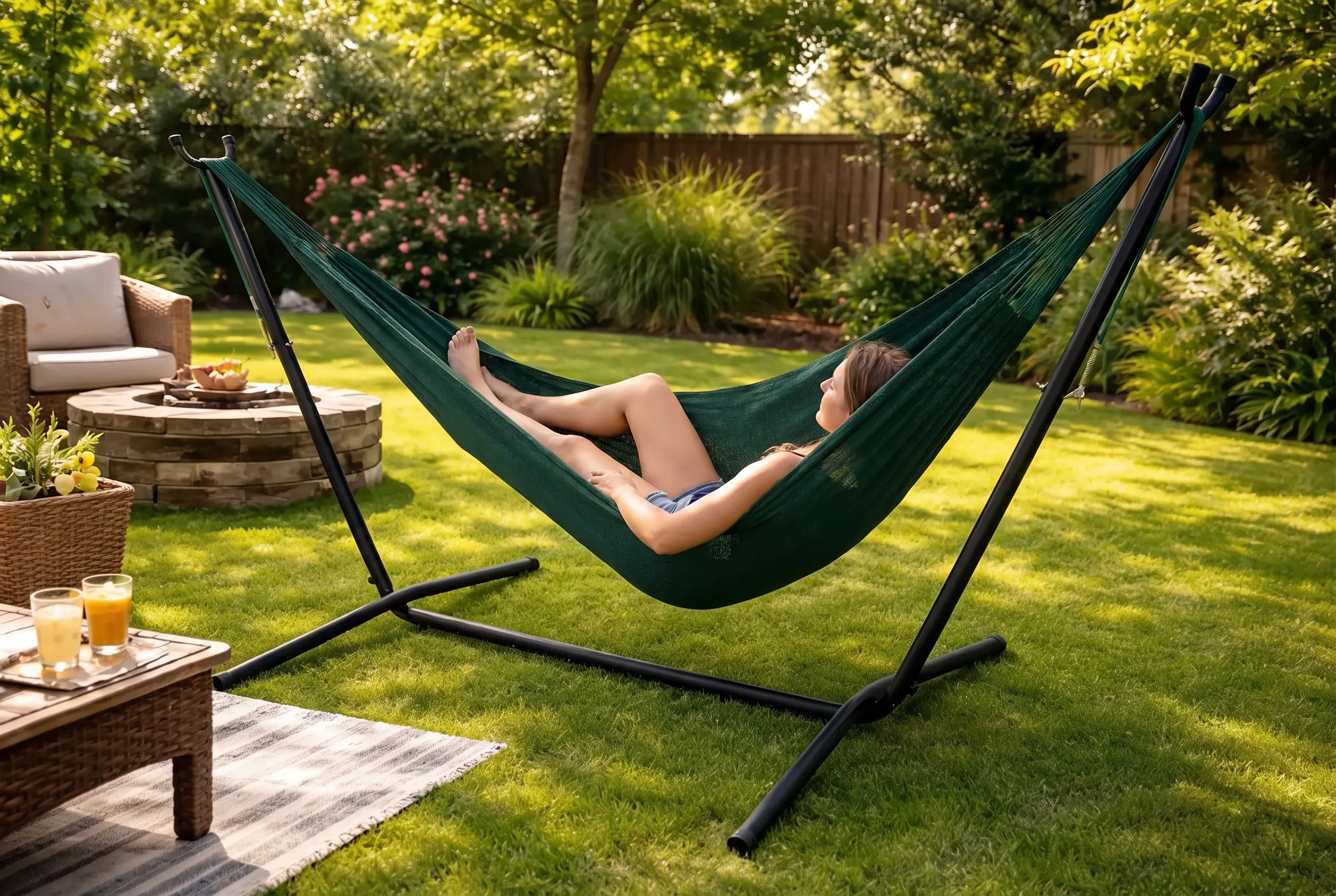 Double Mayan Hammock with Universal Stand - Image 7