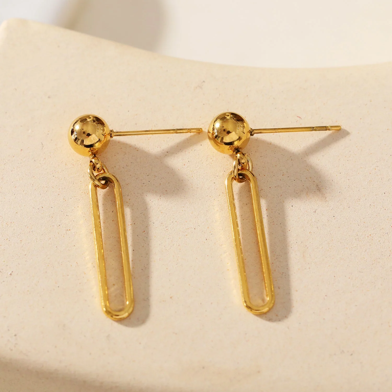 DULCE: Contemporary Paper-Clip & Ball-Bead Earrings - Image 6