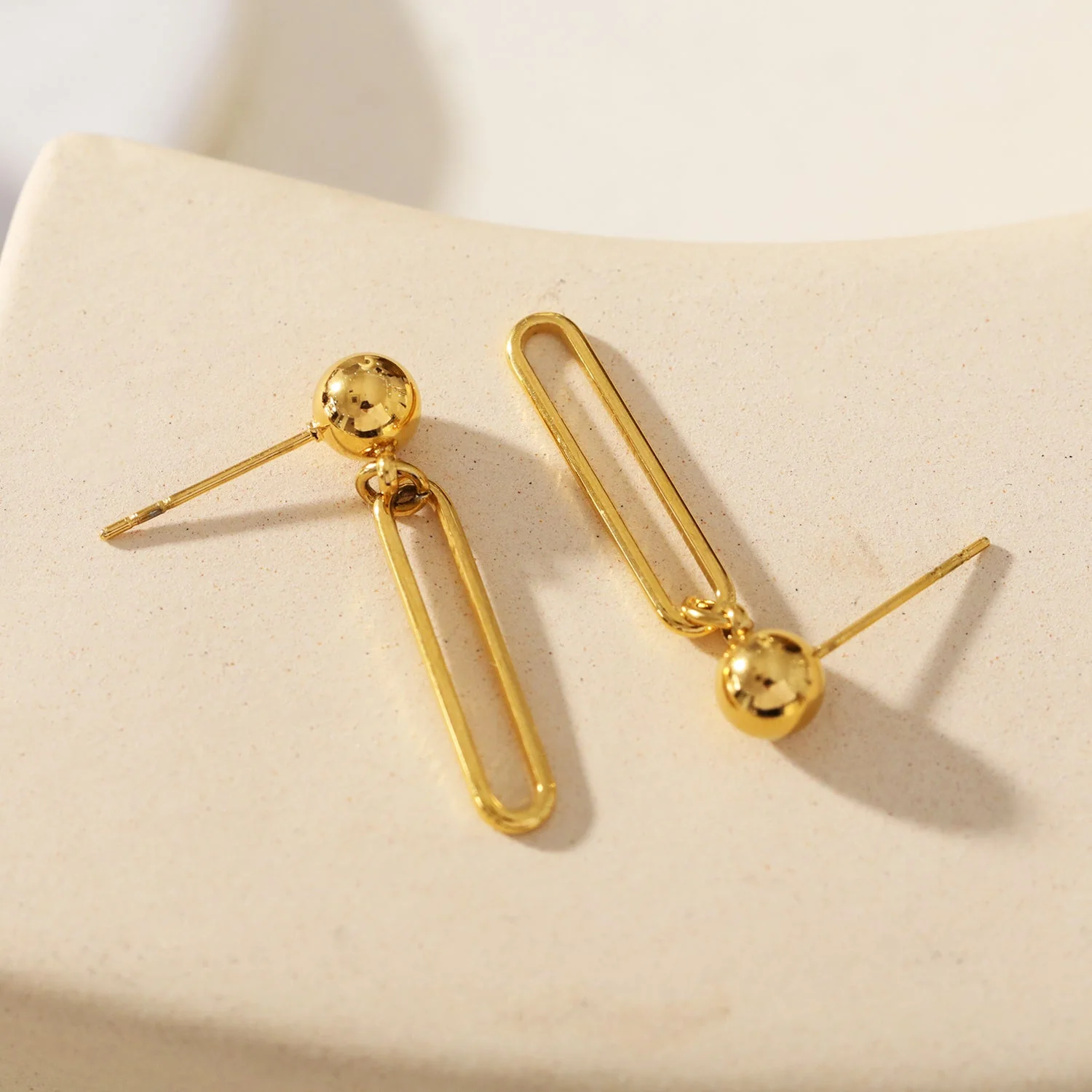 DULCE: Contemporary Paper-Clip & Ball-Bead Earrings - Image 7
