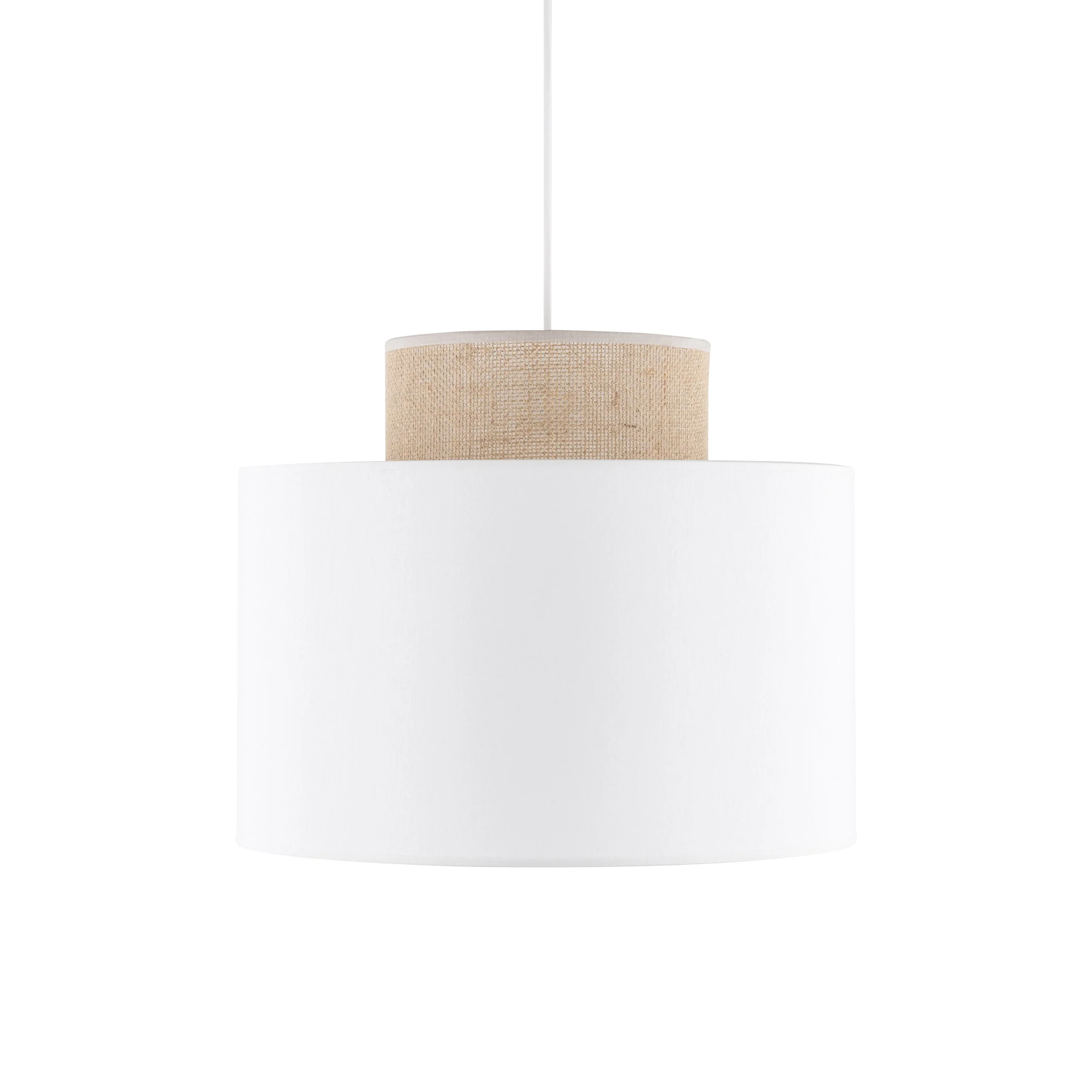 Duo White Jute Scandinavian Pendant Ceiling Light for Kitchen Island, Dining Room & Natural Interiors - Image 6