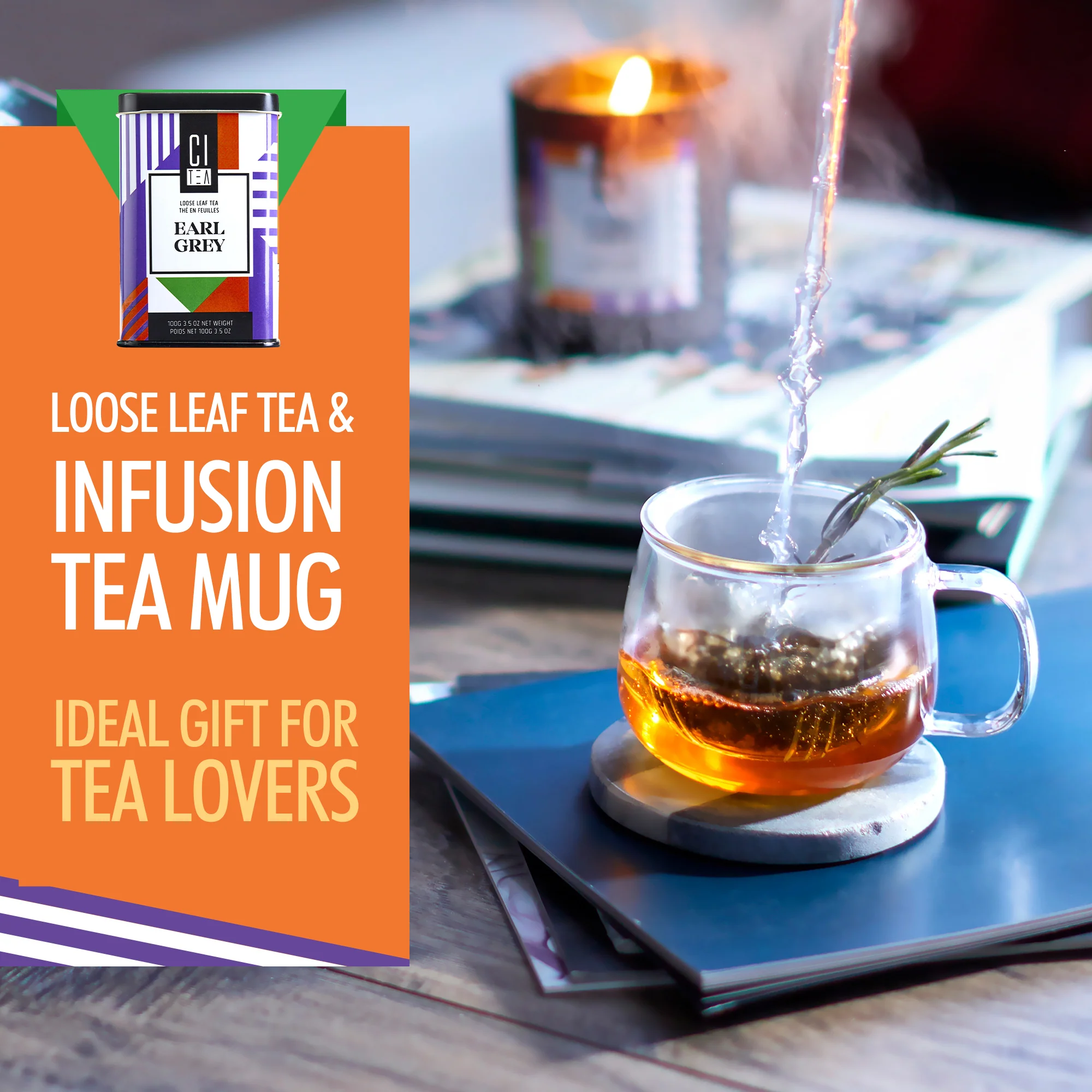 Earl Grey Loose Tea & Infusion Teacup Gift Set - Image 2