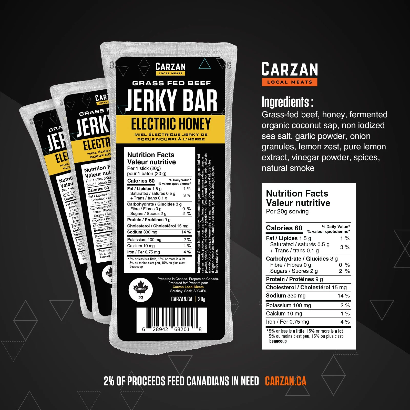 Electric Honey Grass-Fed Beef Jerky Bars - Image 3