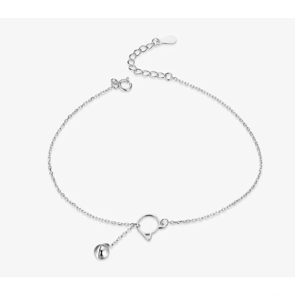 The Whimsical Cat & Bell 925 Sterling Silver Anklet - Image 8