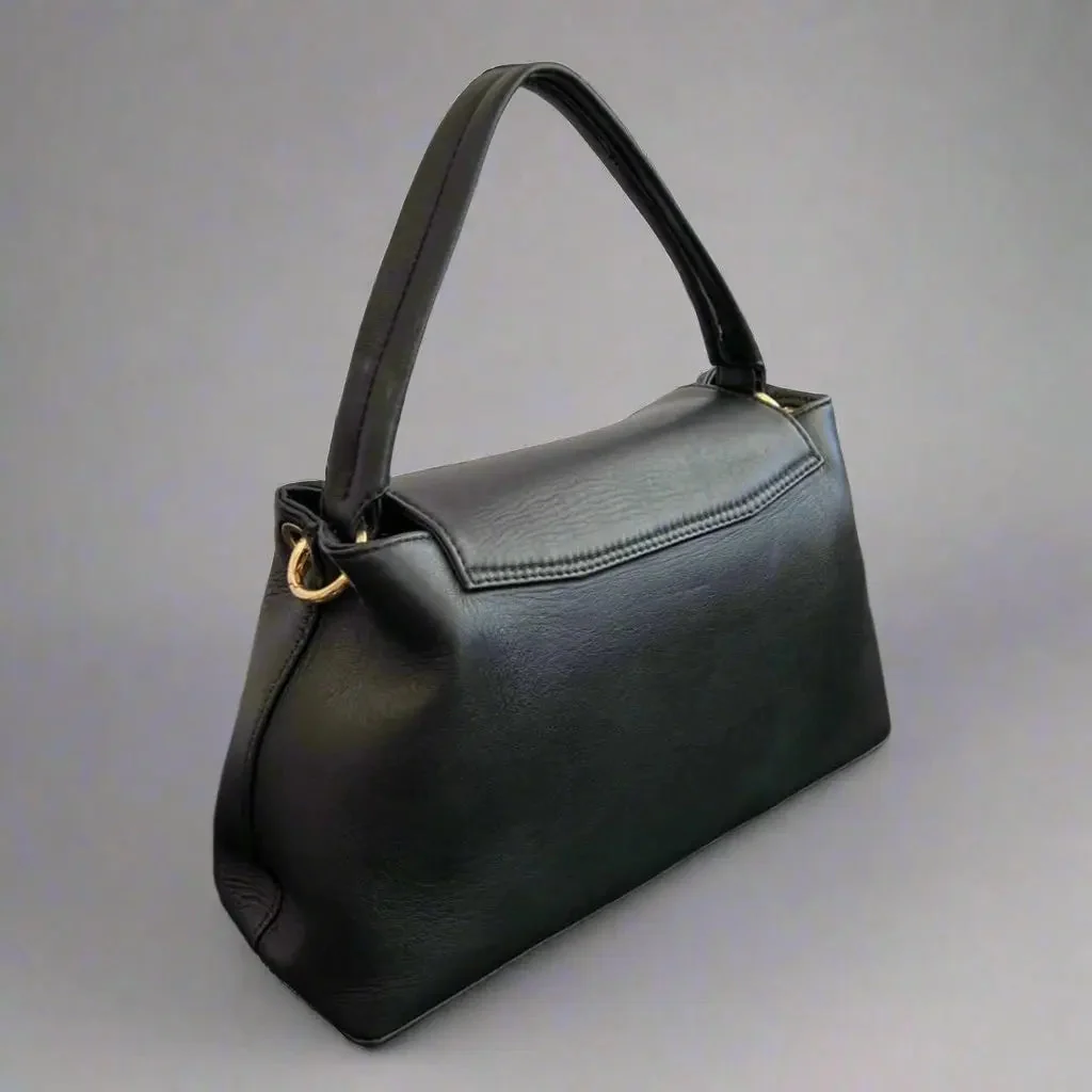 Elegant Sheep Leather Flap Handle Bag - Image 2