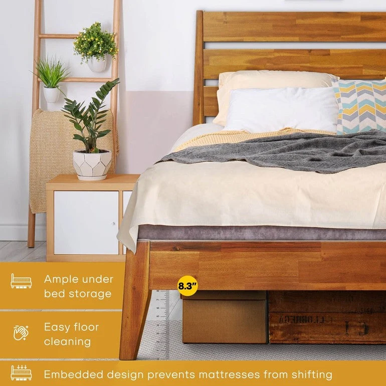 Emery Deluxe Wood Platform Bed Frame - Image 6