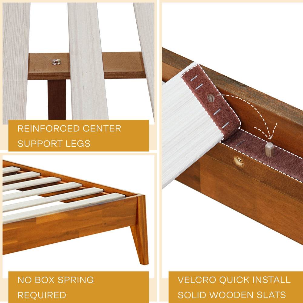 Emery Deluxe Wood Platform Bed Frame - Image 7
