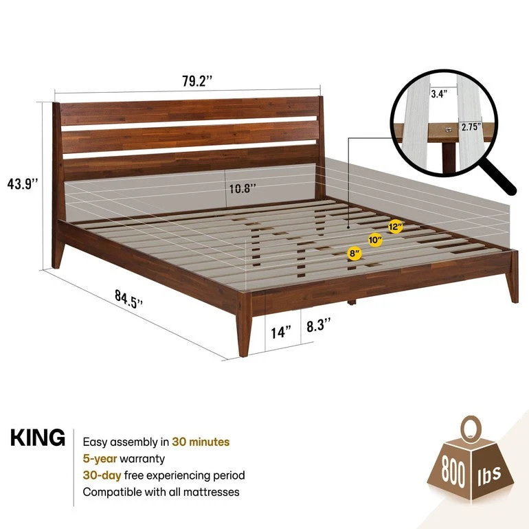 Emery Solid Wood Bed Frame - Image 2