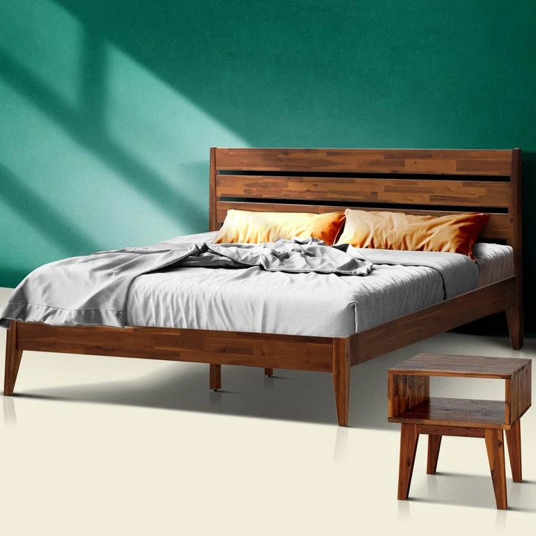 Emery Solid Wood Bed Frame & Nightstand Bedroom Set - Image 12