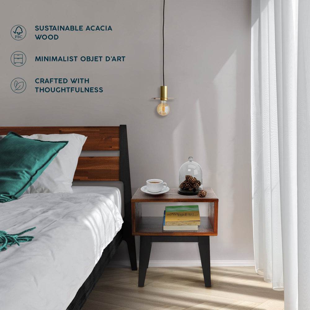 Emery Solid Wood Bed Frame & Nightstand Bedroom Set - Image 8