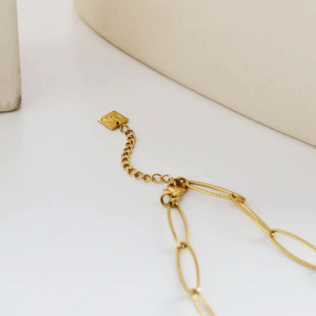 EMMA Retro LOVE Scripted Pendant on a Contemporary Chain Linked Necklace - Image 12