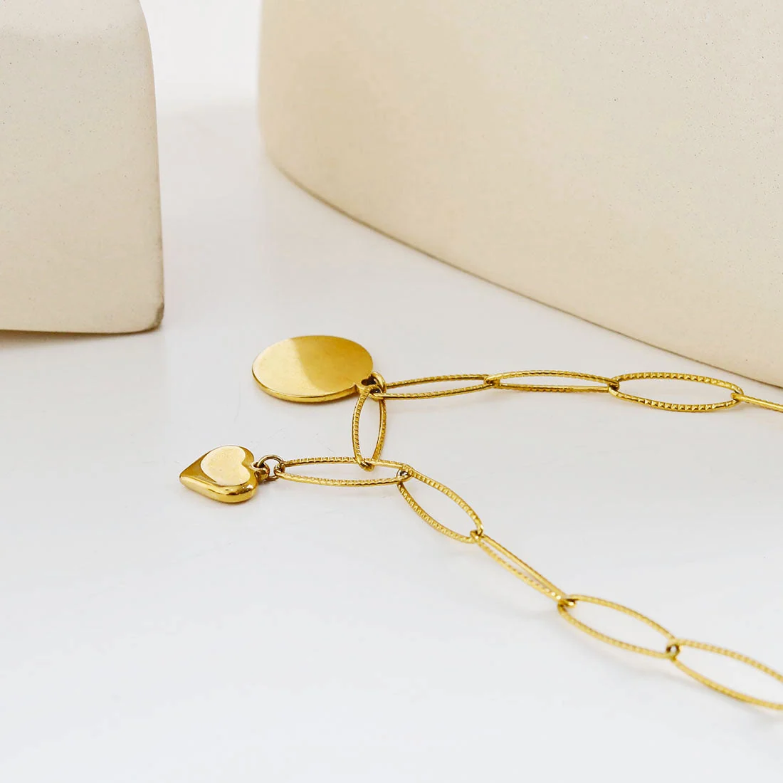 EMMA Retro LOVE Scripted Pendant on a Contemporary Chain Linked Necklace - Image 8