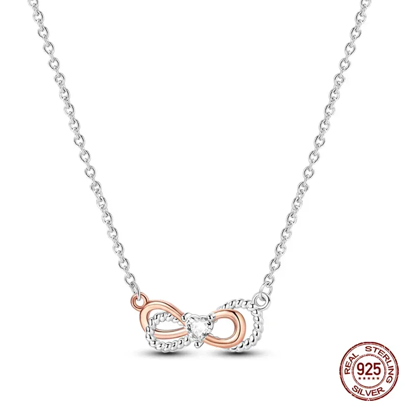 Endless Love Sterling Silver Infinity Bow Pendant Necklace - Image 2