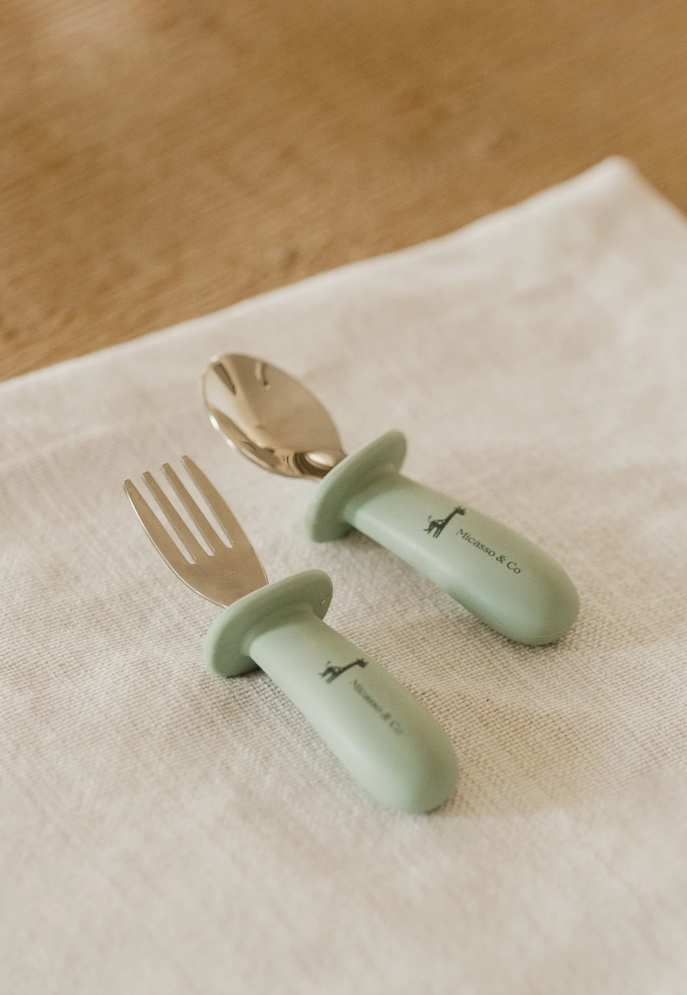 Ensemble de cuillère et fourchette en silicone et métal - Image 4