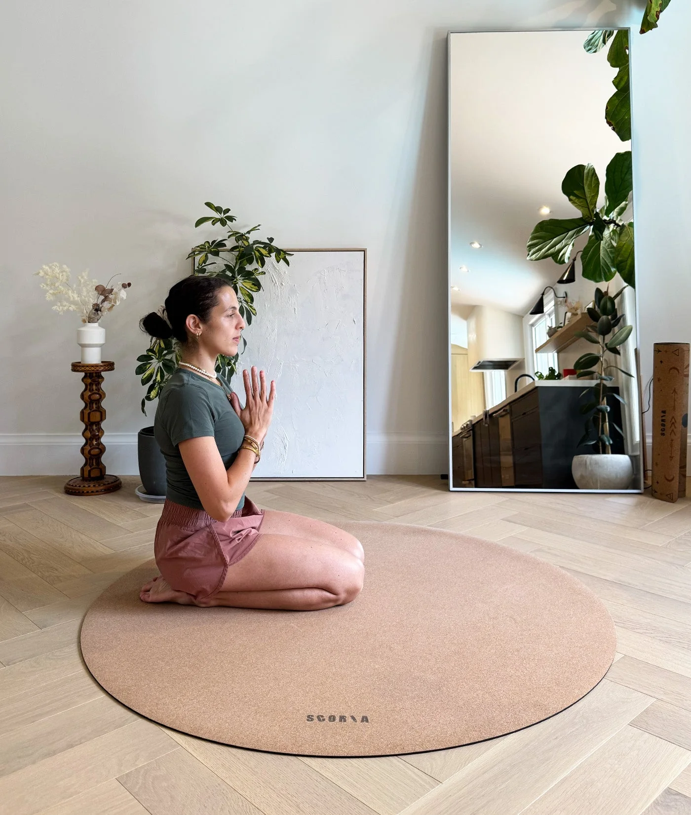 Essential Round Cork Yoga Mat | Multi-use | 53" dia - Image 6