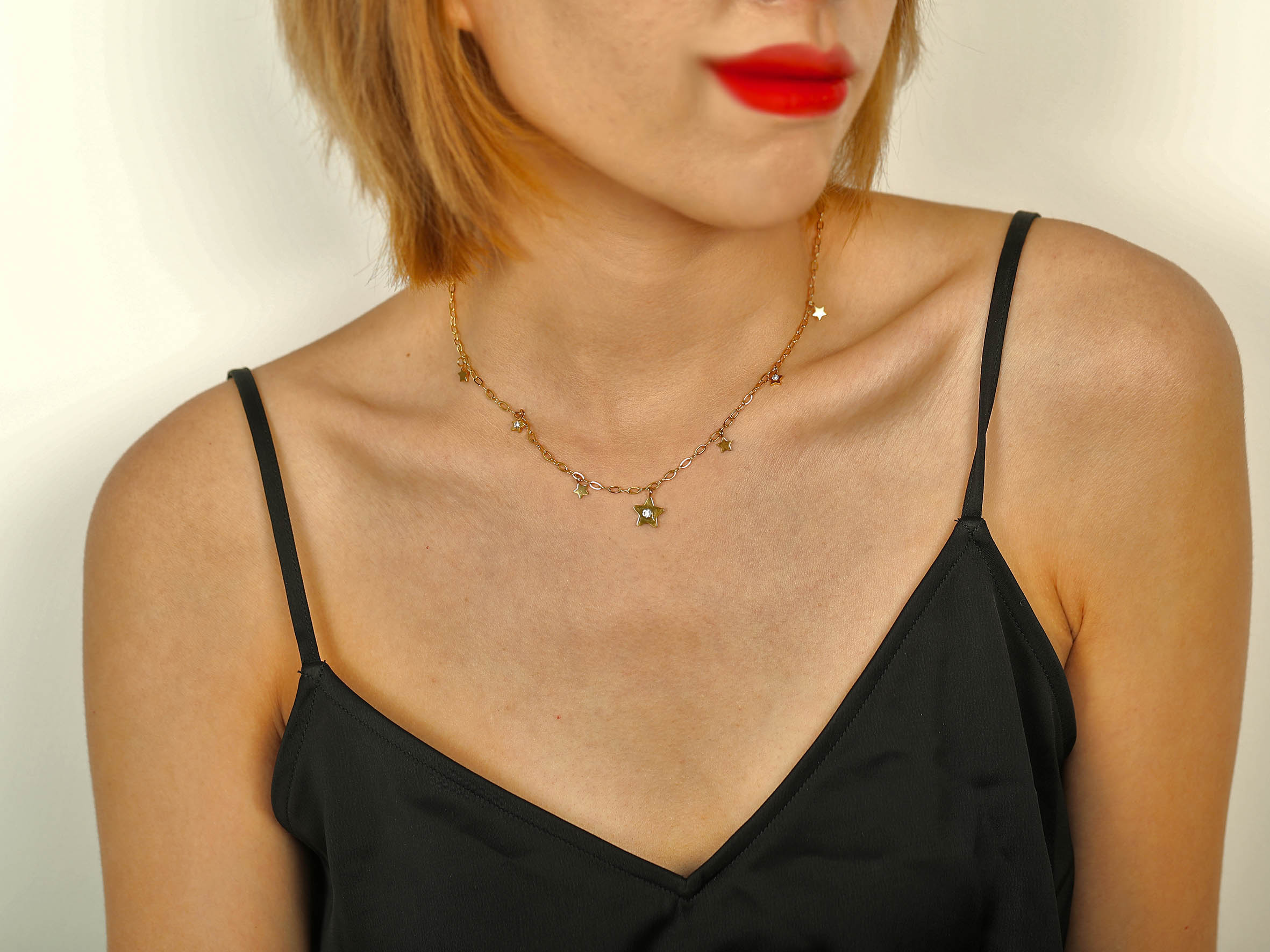 EVELYN Mini Stars & Zirconia Embeded Pendant Necklace - Image 4