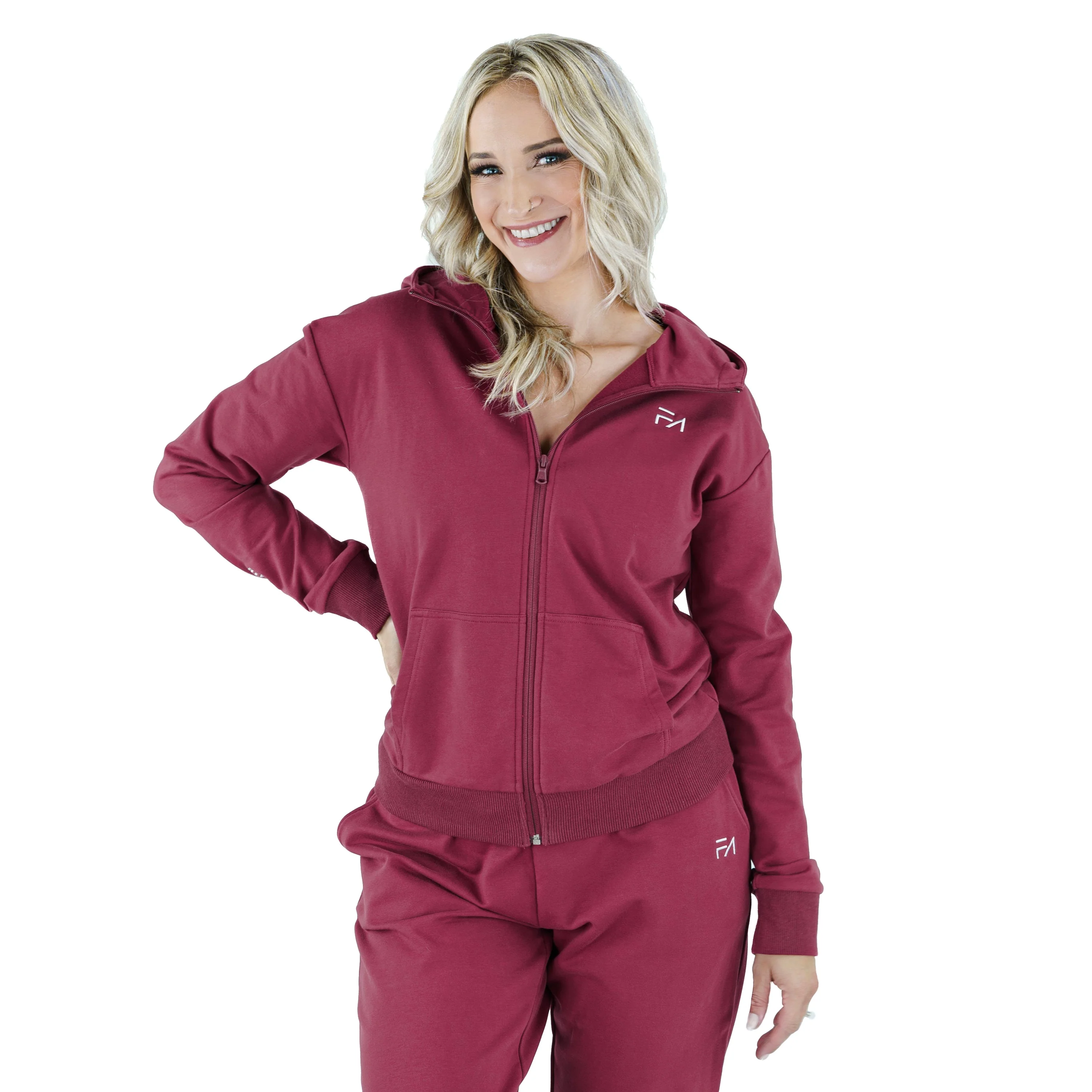 Evolution Zipup Hoodie Berry - Image 2