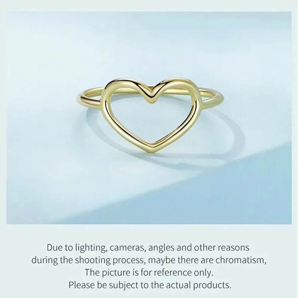 925 Sterling Silver Minimal Heart Band Ring - Image 30