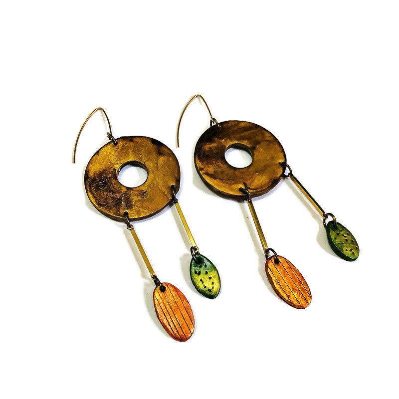 Extra Long Dangle Statement Earrings, Handmade – Oversized Drop Earrings - Image 6