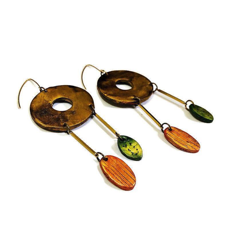 Extra Long Dangle Statement Earrings, Handmade – Oversized Drop Earrings - Image 7