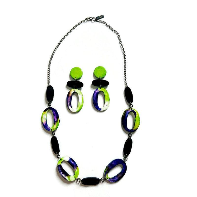 Handmade Extra Long Statement Earrings – Polymer Clay - Image 5