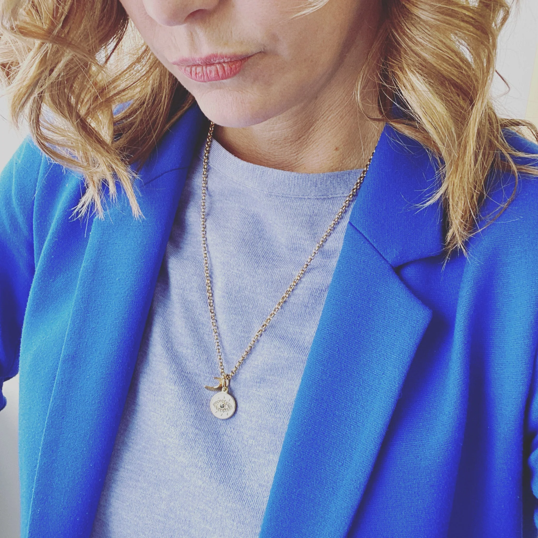 Eye and Moon Gold Necklace - Image 3