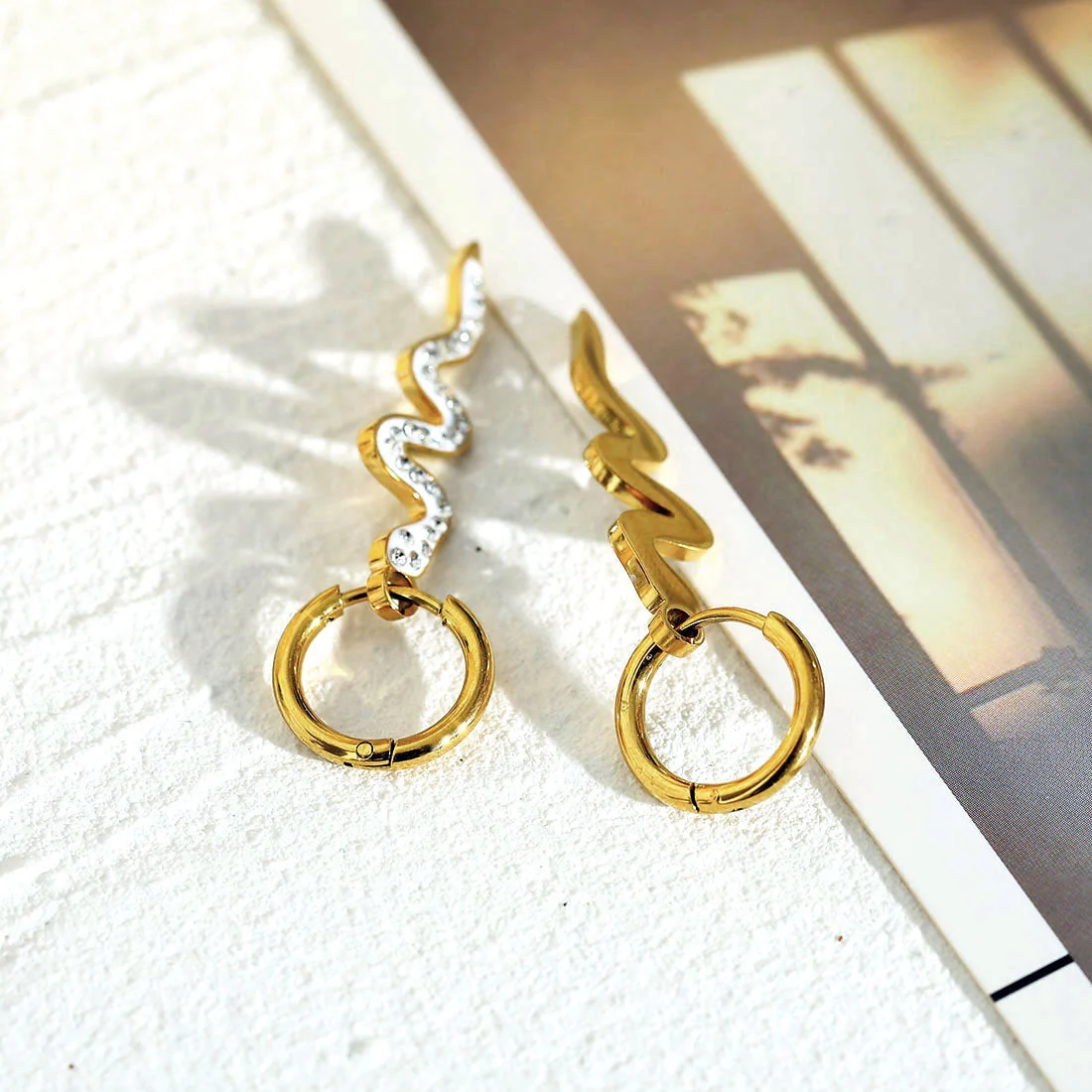 FANG: Zirconia Embedded Serpent Drop Earrings - Image 6