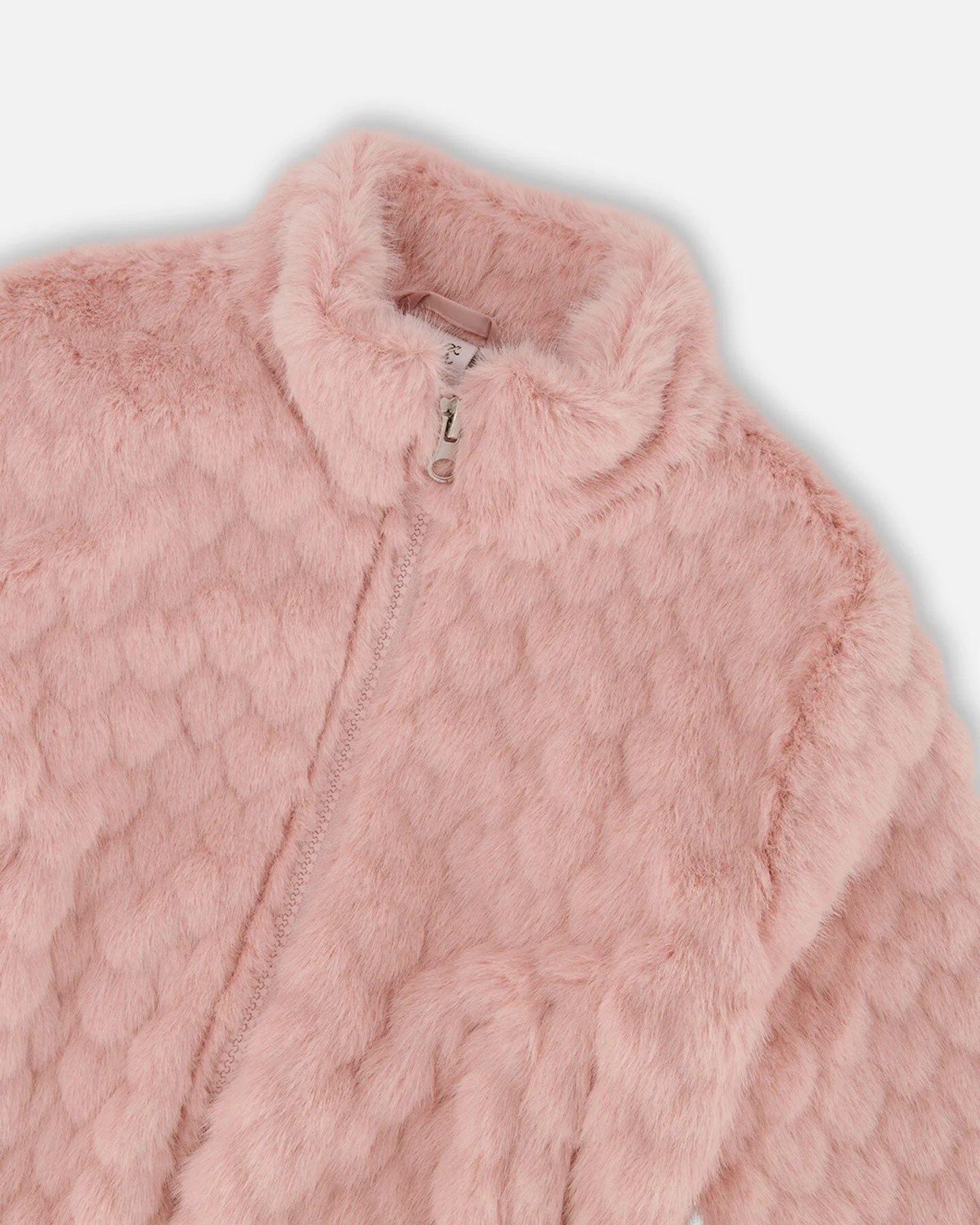 Faux Fur Jacquard Jacket Dusty Pink - Image 4