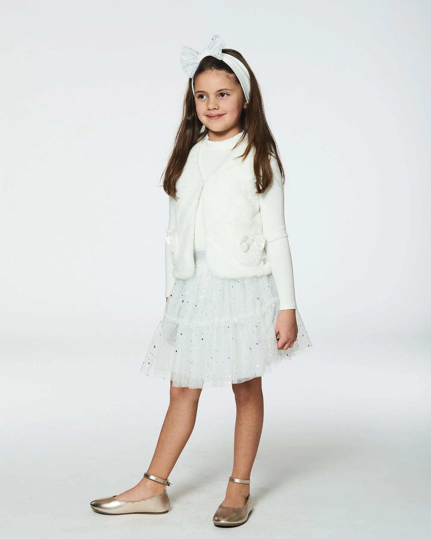 Faux Fur Vest Off White - Image 2