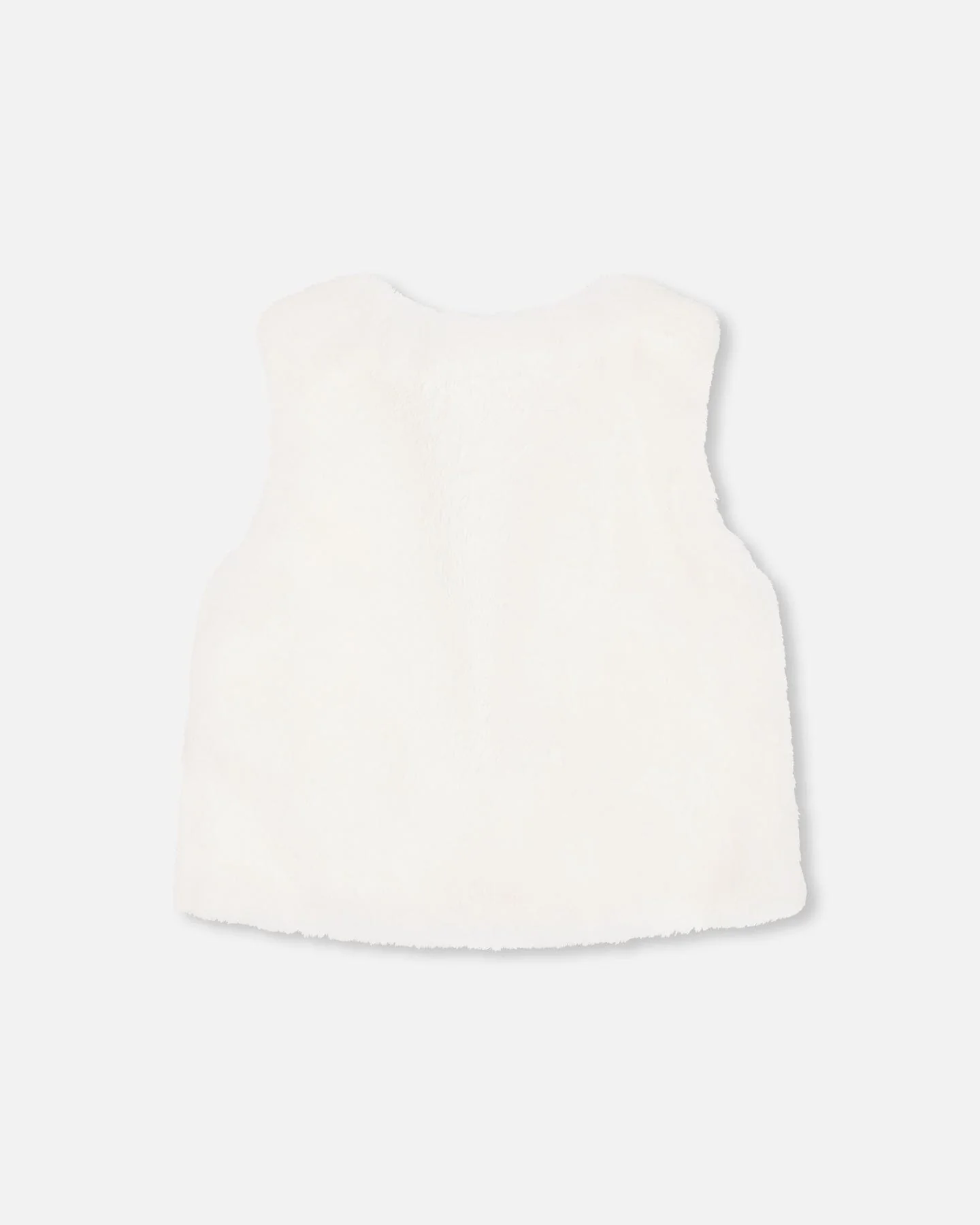 Faux Fur Vest Off White - Image 4