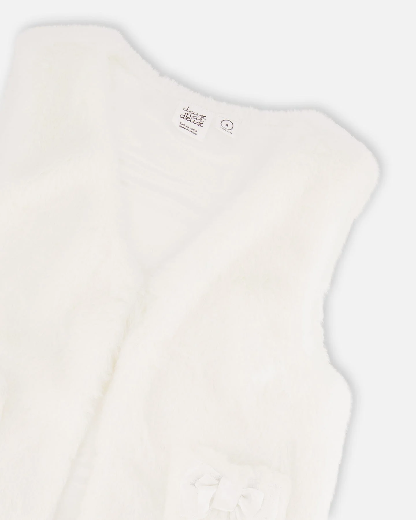 Faux Fur Vest Off White - Image 5