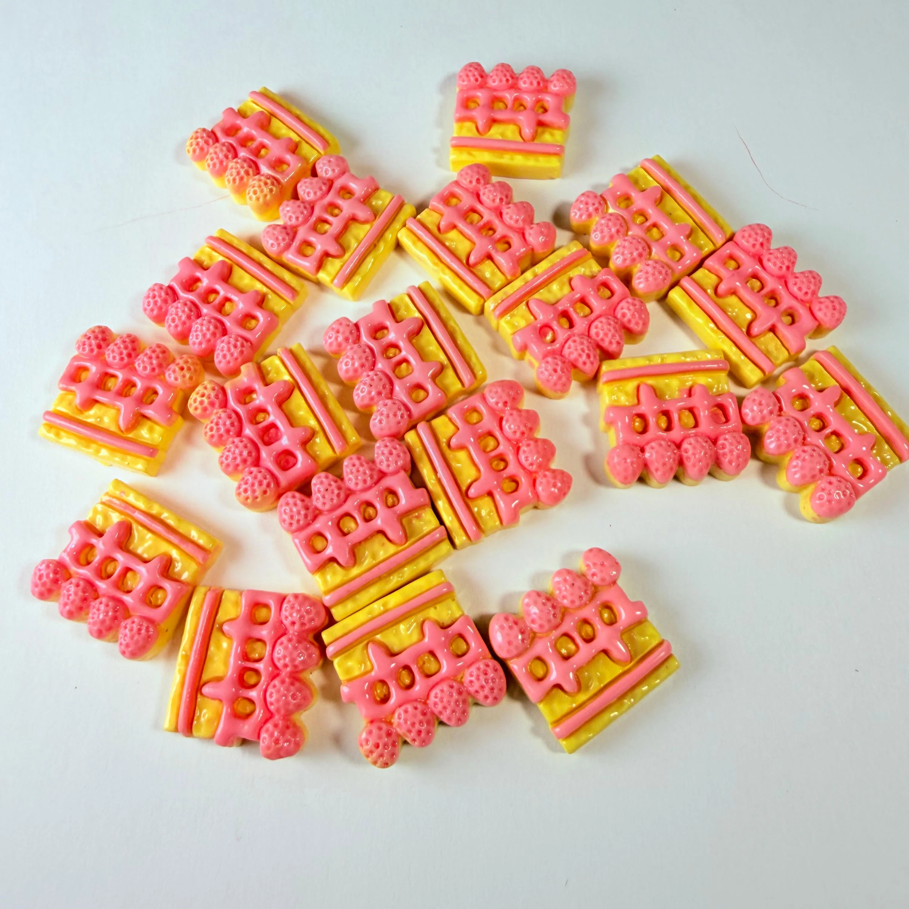 Flat Sliced Strawberry Cake Charms for DIY Crafts - Image 3