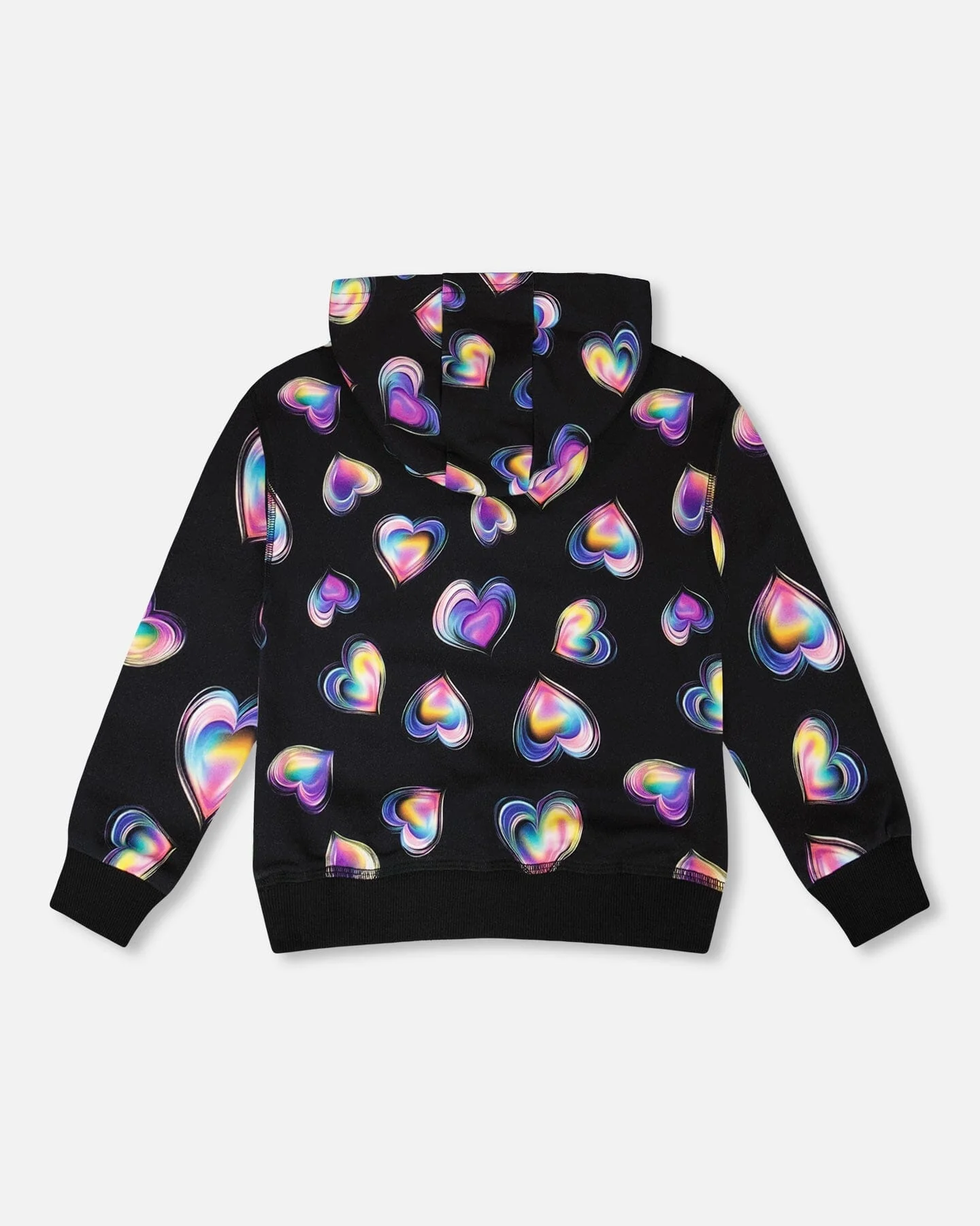 Fleece Hoodie Black And Multicolor - Image 3