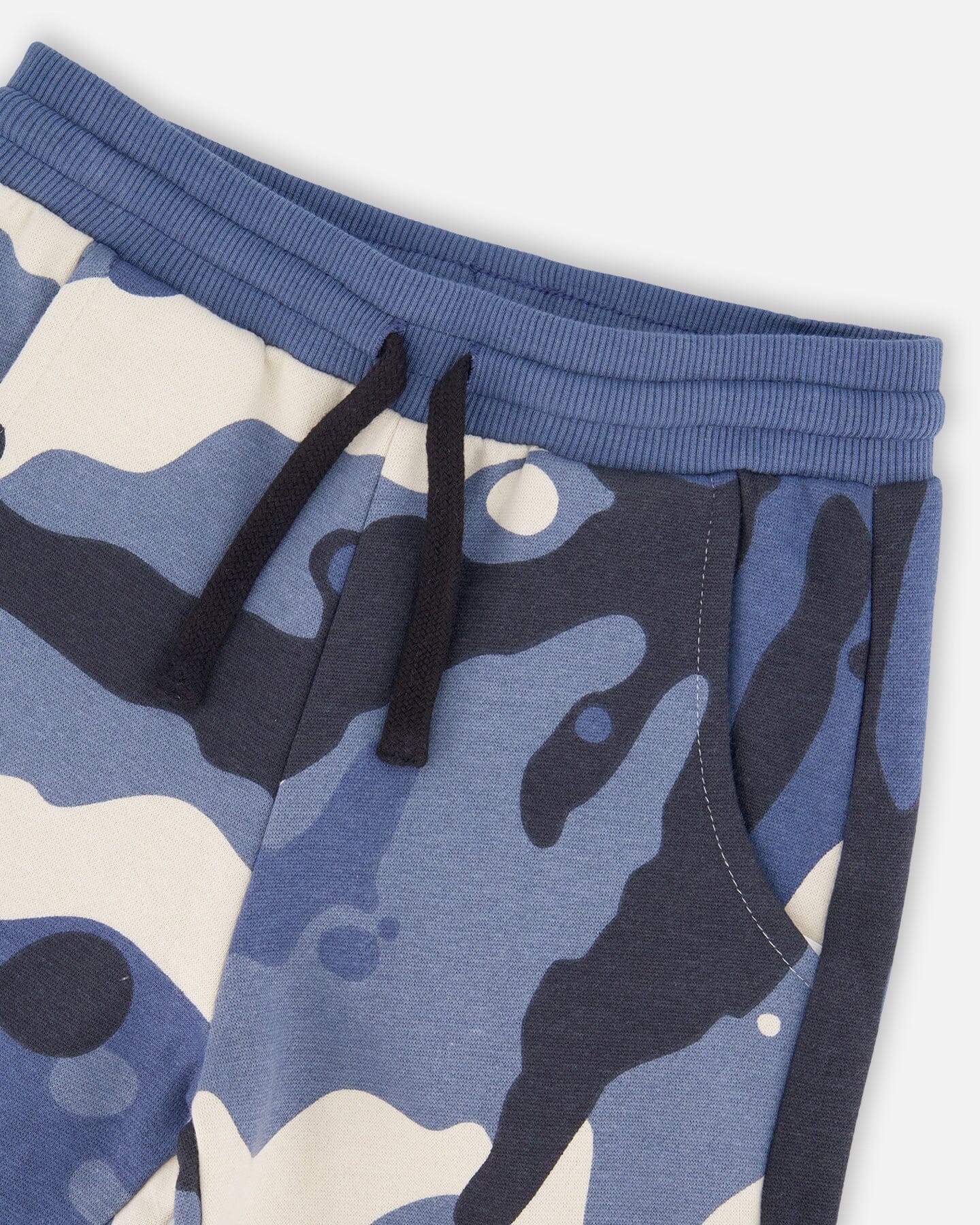 Fleece Sweatpants With Cargo Pockets Blue Camouflage - Image 4