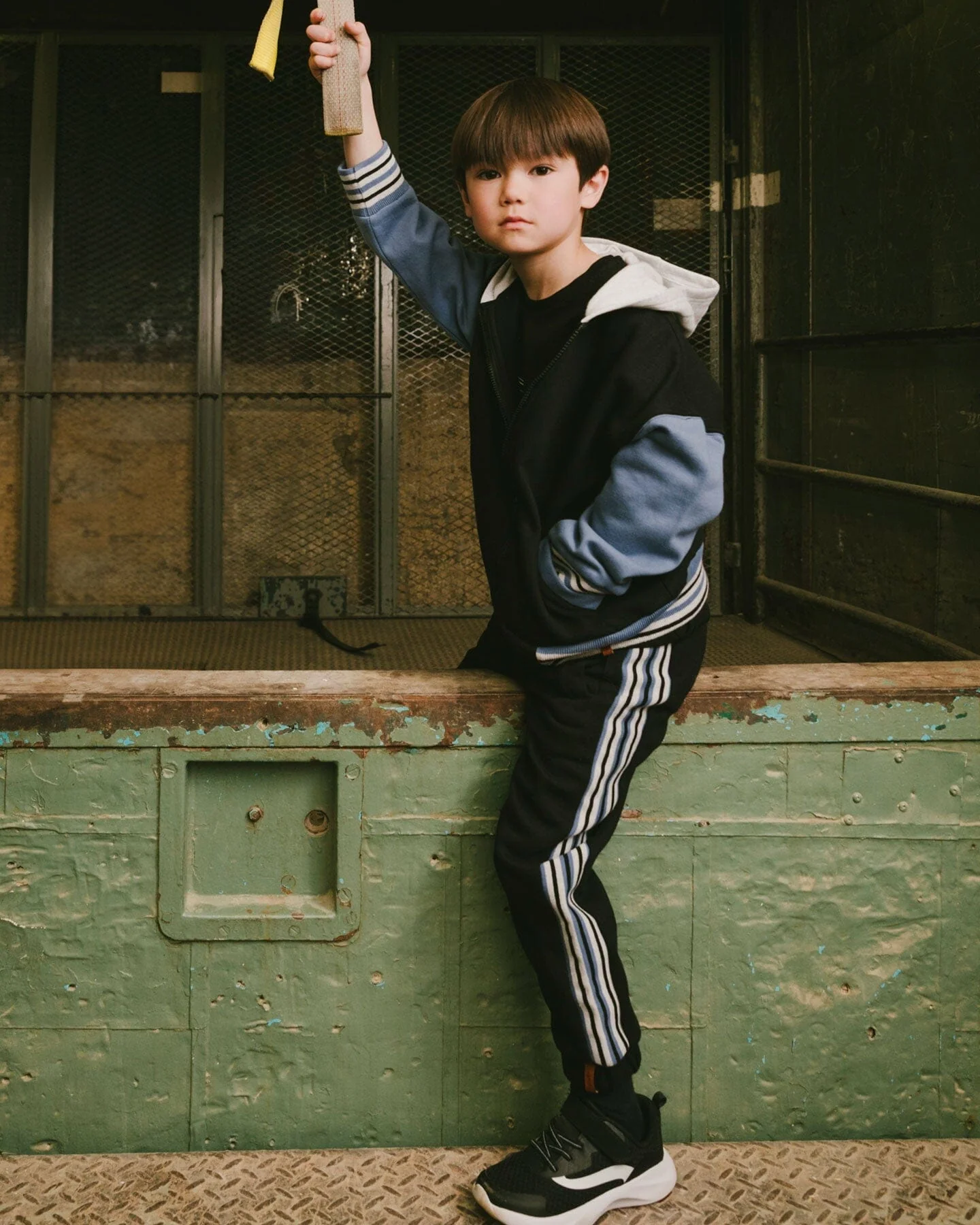 Fleece Sweatpants With Side Stripes Black - Image 2