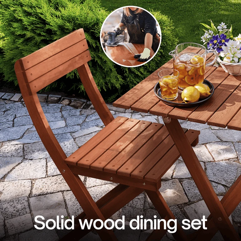 Foldable Bistro Table and Chairs Set - Image 4
