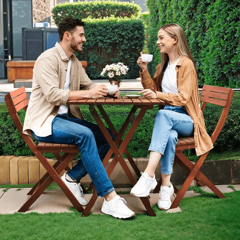 Foldable Bistro Table and Chairs Set - Image 5