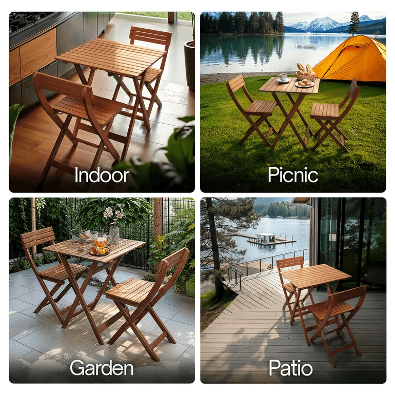 Foldable Bistro Table and Chairs Set - Image 8