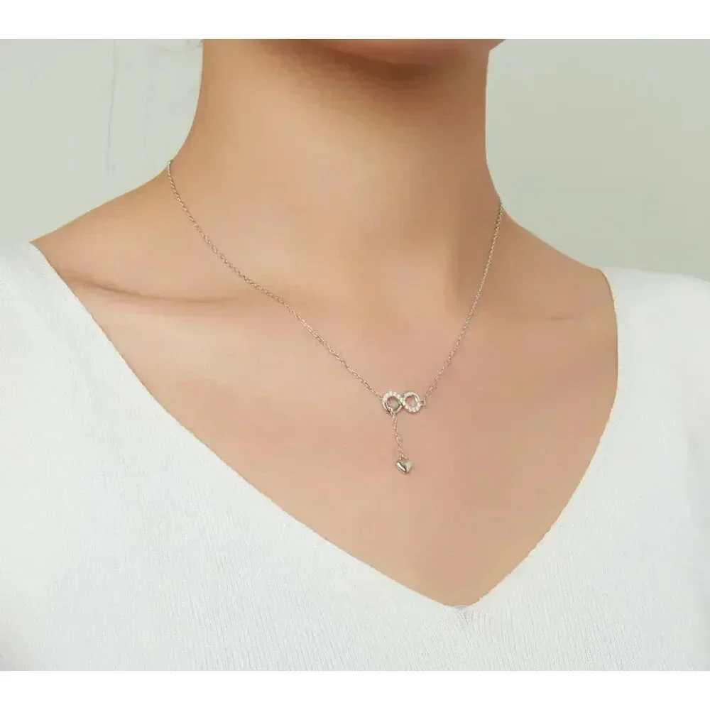 Forever Love: Delicate Infinity Necklace In Sterling Silver - Image 2