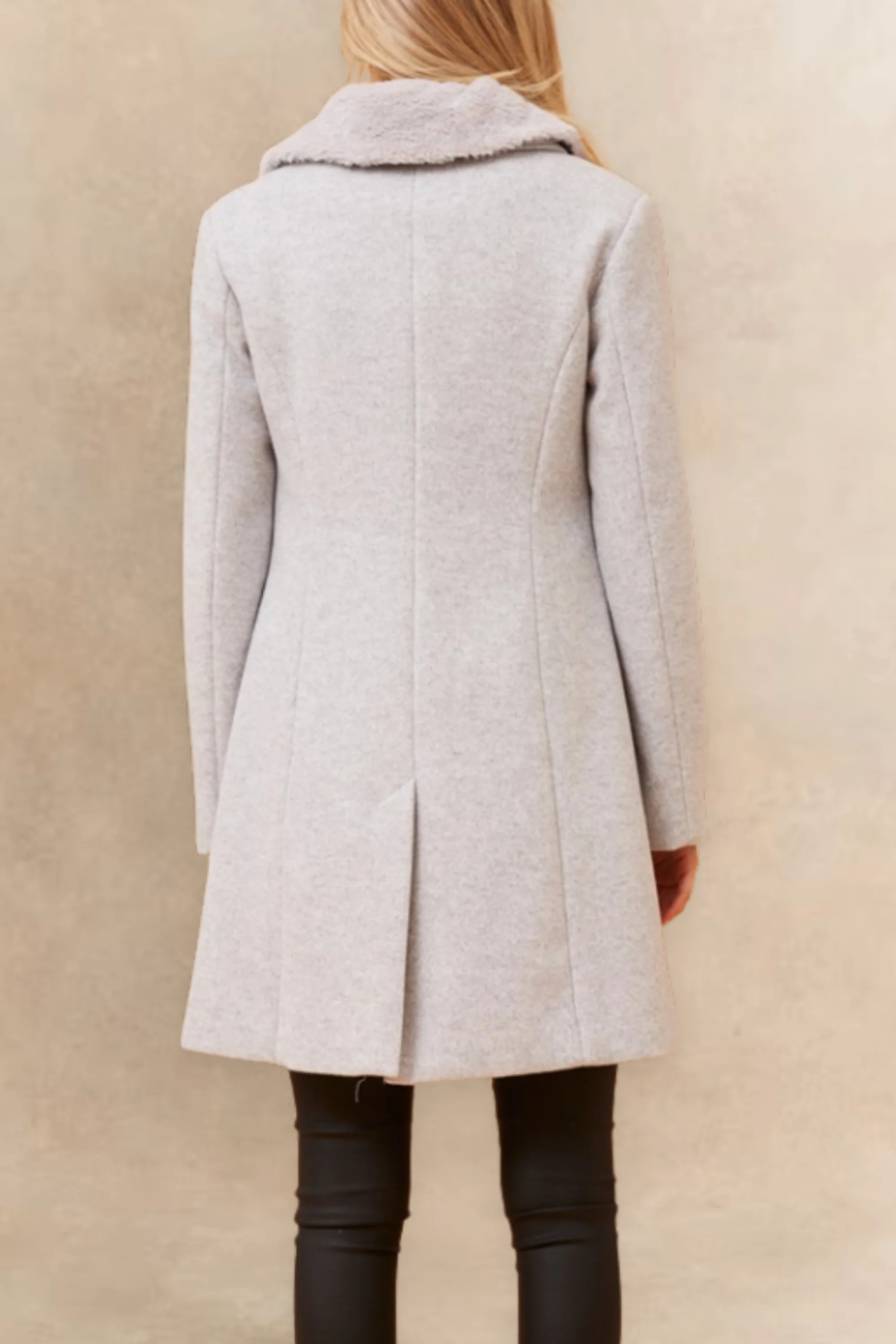 Freja Double Breasted Coat Notched Lapel Elegant Warm Chic - Image 14