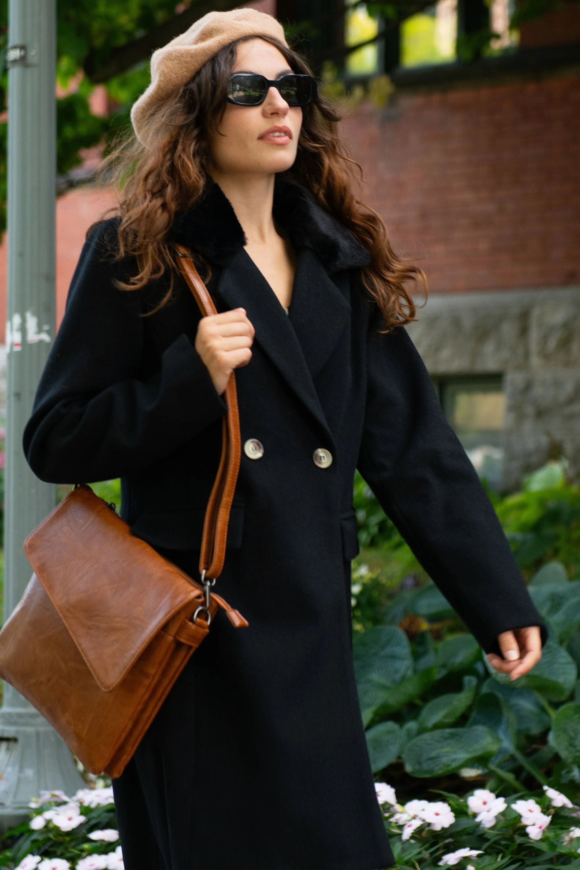 Freja Double Breasted Coat Notched Lapel Elegant Warm Chic - Image 2