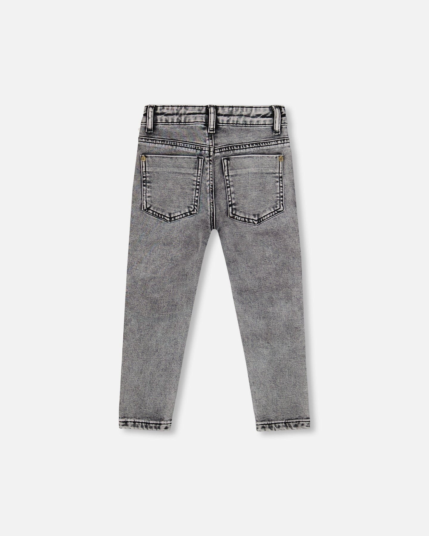 French Terry Black Denim Pants With Contrasting Patch - Image 4