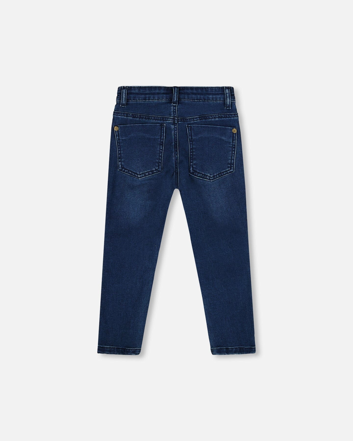 French Terry Blue Denim Pants With Contrasting Patch - Image 3