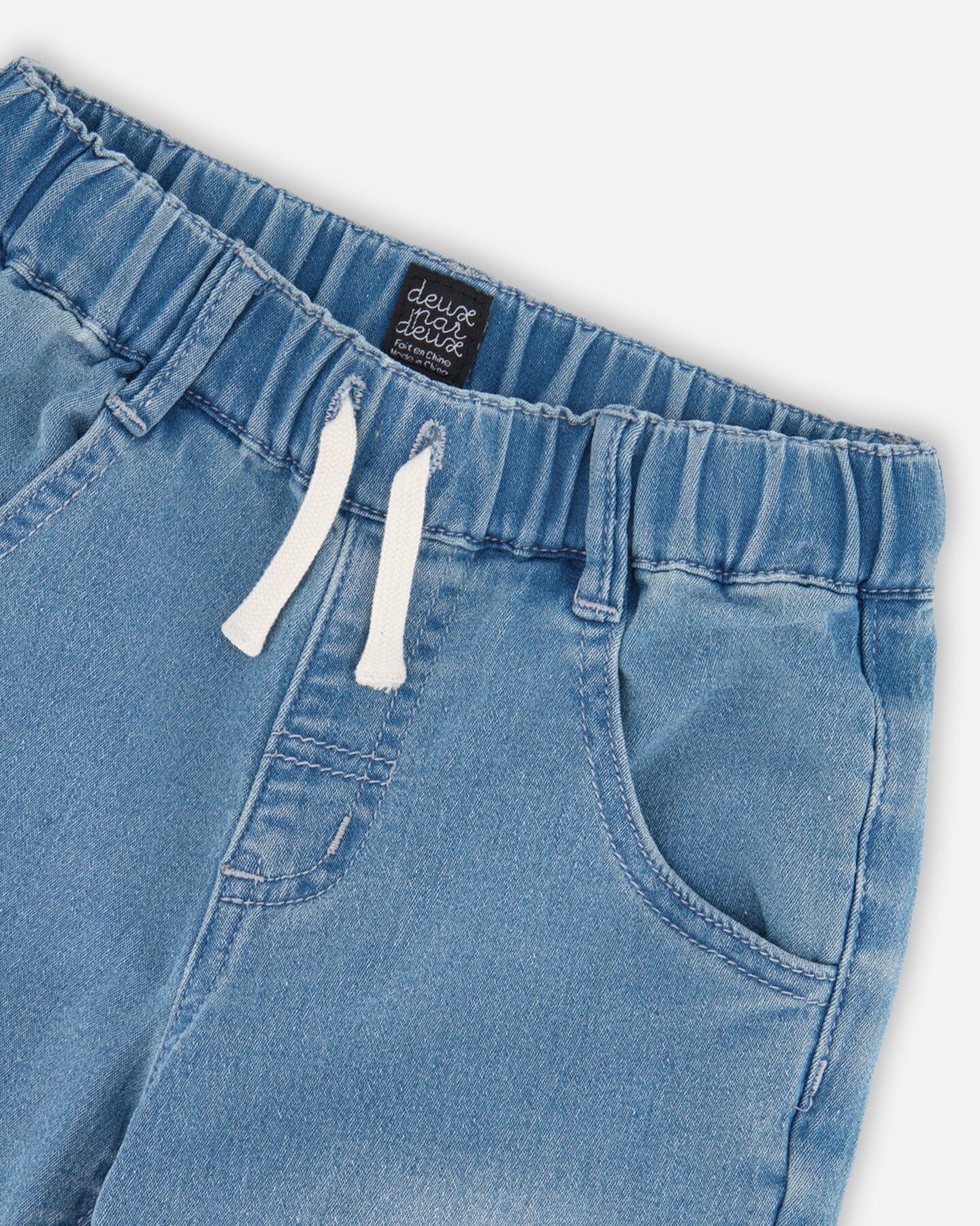 French Terry Jogger Pants Light Blue Denim - Image 5